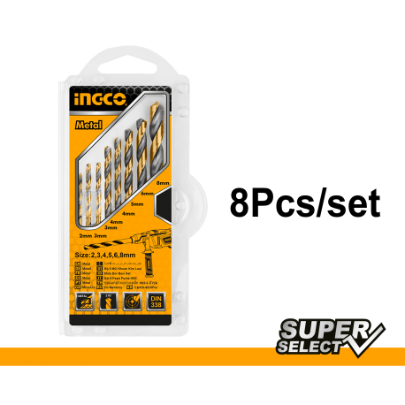 SET 8 PUNTE TRAPANO HSS