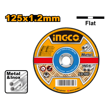 DISCO DA TAGLIO ABRASIVO METALLO E INOX 125X1,2MM 25PZ