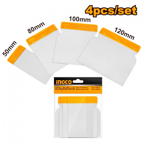 SET 4 SPATOLE SENZA MANICO MIS. 5,8,10,12CM - 4 PZ