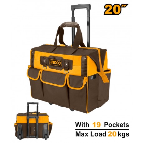 TROLLEY PORTATTREZZI CON MANICO TELESCOPICO 19 TASCHE
