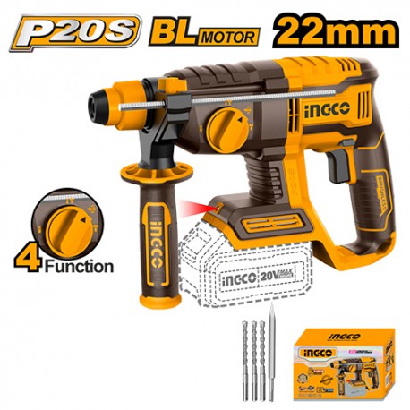 MARTELLO DEMOLITORE A BATTERIA 20V 22MM 4 FUNZIONI BRUSHLESS NUDO