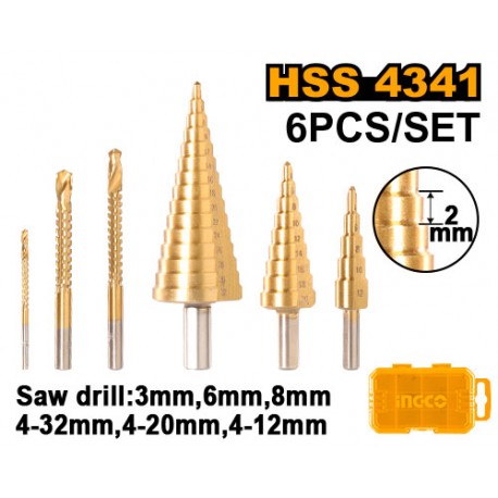 SET 6 PUNTE TRAPANO A GRADINO