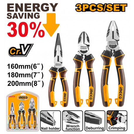 SET 3 PINZE PROFESSIONALI A LEVA ALTA