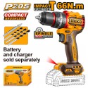 TRAPANO A PERCUSSIONE A BATTERIA BRUSHLESS 66N.m NUDO
