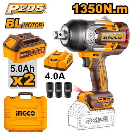 AVVITATORE AD IMPULSI 1350N.m CON 2 BATTERIE E VALIGETTA
