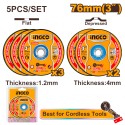 SET 3PZ DISCHI ABRASIVI E 2PZ PER TAGLIO PER METALLO 76MM 