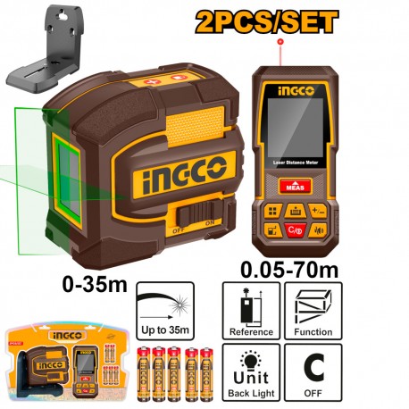 KIT LIVELLA LASER HLL156601 + METRO LASER HLDD0708 0,05-70M