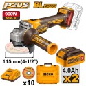 SMERIGLIATRICE ANG. 20V D.115 + ACCESSORI