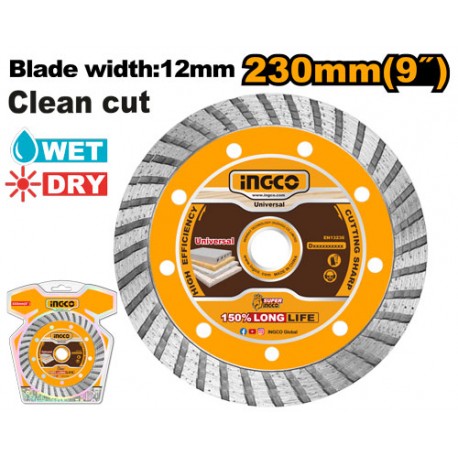 DISCO DIAMANTATO TURBO CORONA CONTINUA 230MM-LAMA 12MM