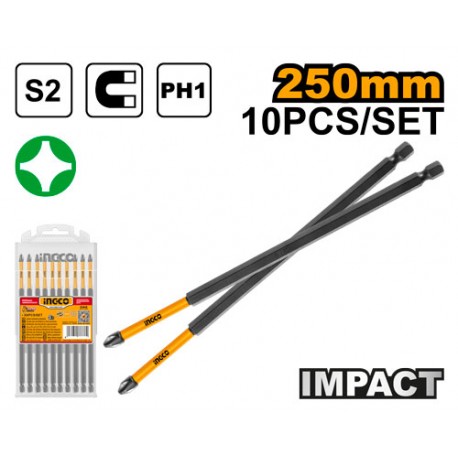 SET 10 CACCIAVITI BIT 250 MM MAGNETICO PH1