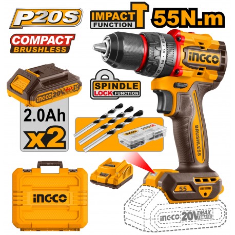 TRAPANO A PERCUSSIONE COMPACT BRUSHLESS 55Nm