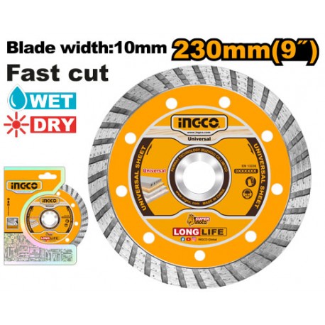 DISCO DIAMANTATO TURBO CORONA CONTINUA 230MM-LAMA 10MM