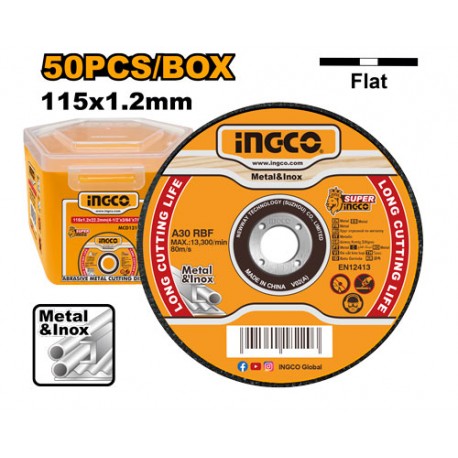 SET 50PZ DISCHI TAGLIO PER METALLO E INOX 115X1,2MM