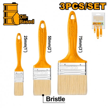 SET 3 PENNELLI SETOLA BIONDA CON MANICO IN PLASTICA