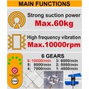 VENTOSA VIBRANTE 130MM 60KG CON KIT DI CARICA E ACCESSORI