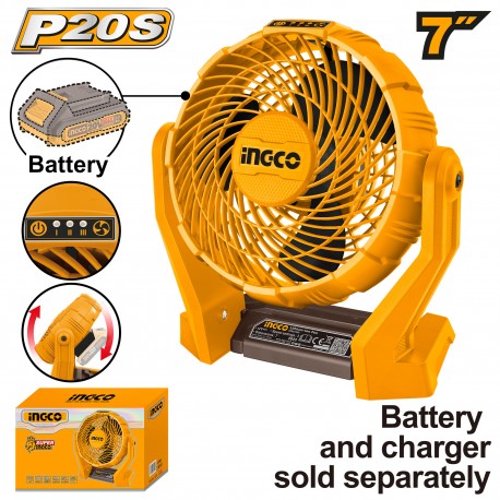 VENTILATORE DA TAVOLO  7" A BATTERIA