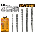SET 5 PUNTE TRAPANO A PERCUSSIONE SDS PLUS MURATURA/PIETRA