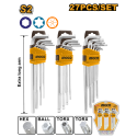 SET 27 CHIAVI PROFES. (9 ESAG+9 ESAG A SFERA+9 TORX) (EAN)