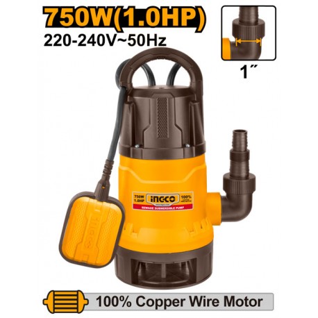 POMPA AD IMMERSIONE ACQUE SPORCHE 750W