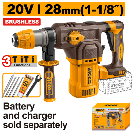 MARTELLO DEMOLITORE BRUSHLESS 28MM 3 FUNZIONI NUDO