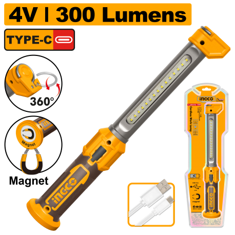 LAMPADA DA LAVORO 300LUMENS RICARICABILE