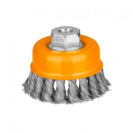 SPAZZOLA A TAZZA CON MAZZETTI RITORTI DIAMETRO 125MM